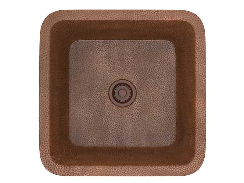 Anzzi Malta Drop-in Handmade Copper 19 in. 0-Hole Single Bowl Kitchen Sink in Hammered Antique Copper SK-026 5