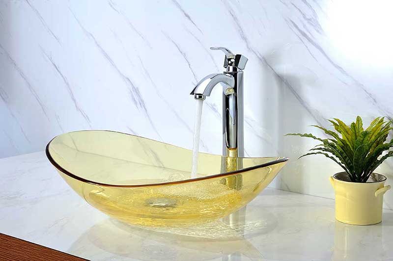 Anzzi Mesto Series Deco-Glass Vessel Sink in Lustrous Translucent Gold 2