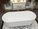 Sabbia 70.8 in. One Piece Anzzi Stone Freestanding Bathtub in White 2