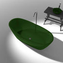 Ember 65 in. One Piece Anzzi Stone Freestanding Bathtub in Translucent Emerald Green  5