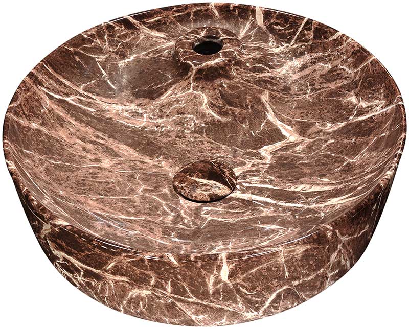 Anzzi Marbled Series Ceramic Vessel Sink in Marbled Chocolate Finish LS-AZ235