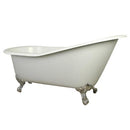 Kingston Brass VCT7D653129B1 Vintage Cast Iron Bathtub With Chrome Legs, White