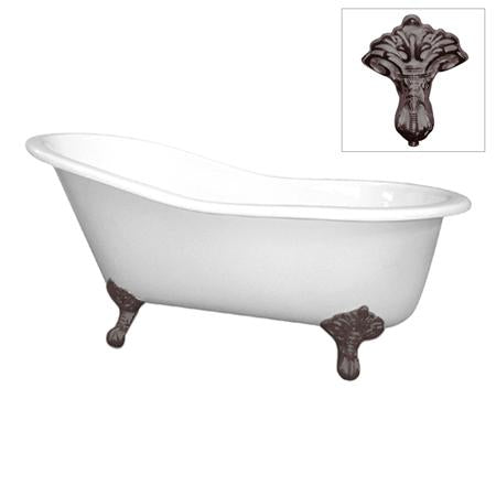 Kingston Brass VCT7D653129B5 Vintage Cast Iron Bathtub With Oil Rubbed Bronze Legs, Oil Rubbed Bronze