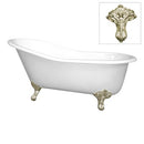 Kingston Brass VCT7D653129B8 Vintage Cast Iron Bathtub With Satin Nickel Legs, Satin Nickel