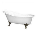 Kingston Brass VCT7D653129BW Vintage Cast Iron Bathtub With Black Legs, White