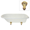 Kingston Brass VCTND673123T2 Vintage Cast Iron Bathtub With Polished Brass Legs, White