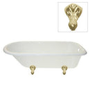 Kingston Brass VCTND673123T8 Vintage Safe & Anti-Slide Cast Iron Bathtub With Legs,No Drilling, Satin Nickel