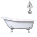 Kingston Brass VTDE692823C1 Vintage Acrylic Tub with Chrome Constantine Lion Feet, White
