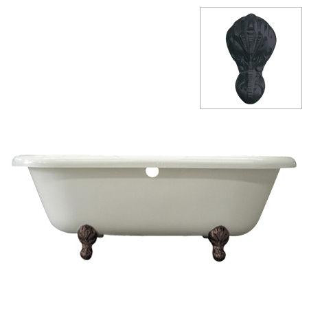 Kingston Brass VTDS673023H5 Vintage Acrylic Tub with Oil Rubbed Bronze Constantine Lion Feet, White