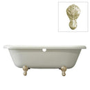 Kingston Brass VTDS673023H8 Vintage Acrylic Tub with Satin Nickel Constantine Lion Feet, White