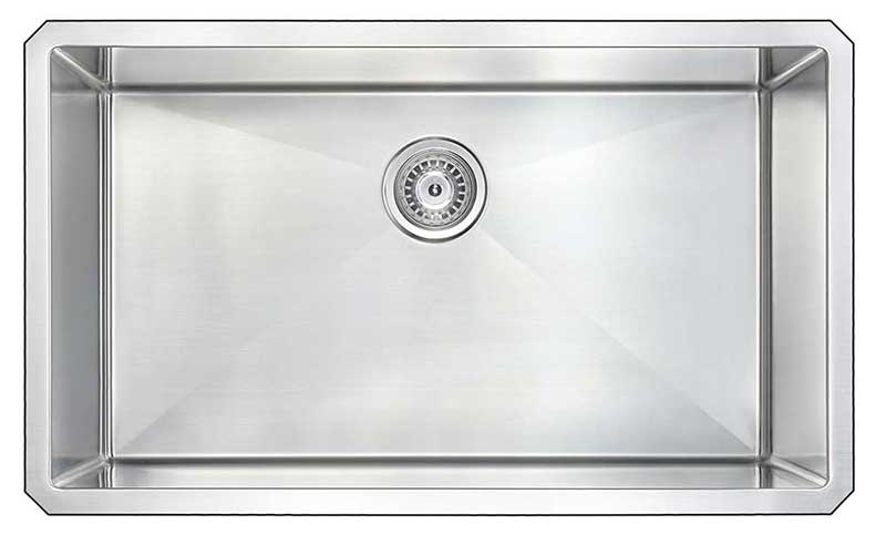 Anzzi VANGUARD Series 32 in. Under Mount Single Basin Handmade Stainless Steel Kitchen Sink 11