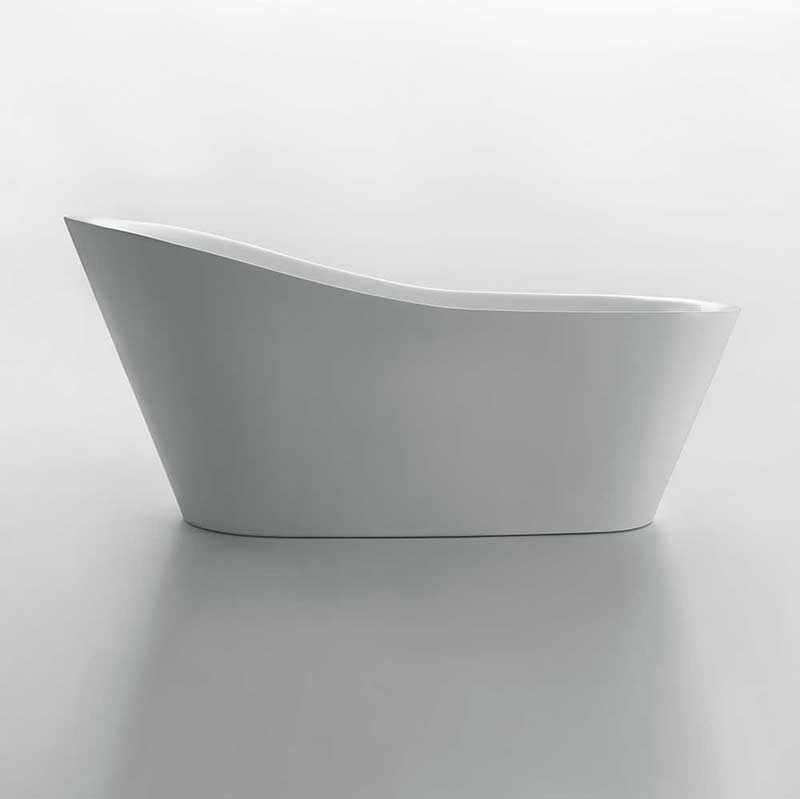 Anzzi Arges 5.9 ft. Center Drain Freestanding Bathtub in Glossy White 2