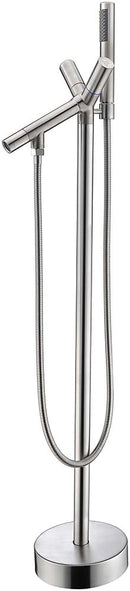 Anzzi Havasu 2-Handle Claw Foot Tub Faucet with Hand Shower in Brushed Nickel FS-AZ0042BN 16