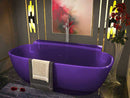 Vida 62 in. One Piece Anzzi Stone Freestanding Bathtub in Translucent Evening Violet 2