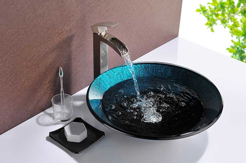 Anzzi Tara Series Deco-Glass Vessel Sink in Marine Crest LS-AZ8187 3