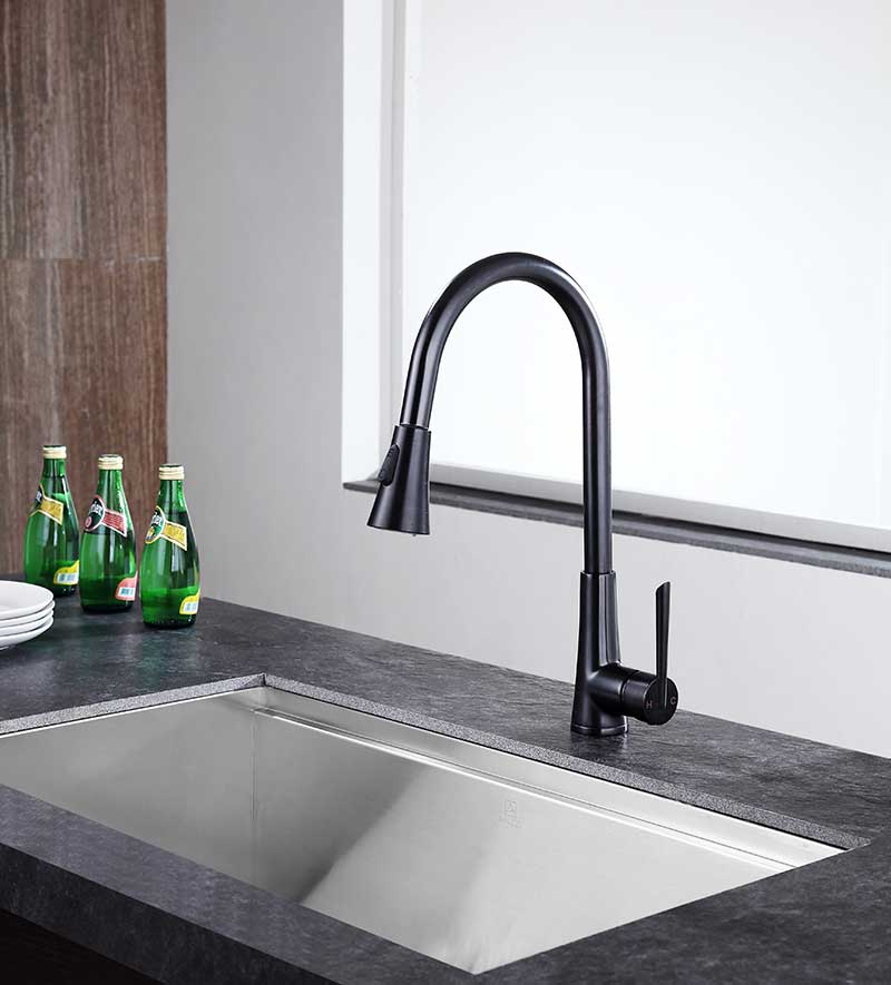 Anzzi Tulip Single-Handle Pull-Out Sprayer Kitchen Faucet in Oil Rubbed Bronze KF-AZ216ORB 4