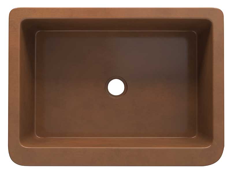 Anzzi Edessa Farmhouse Handmade Copper 30 in. 0-Hole Single Bowl Kitchen Sink with Weave Design Panel in Polished Antique Copper SK-016 6