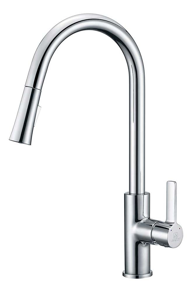 Anzzi Serena Single Handle Pull-Down Sprayer Kitchen Faucet in Polished Chrome KF-AZ1675CH
