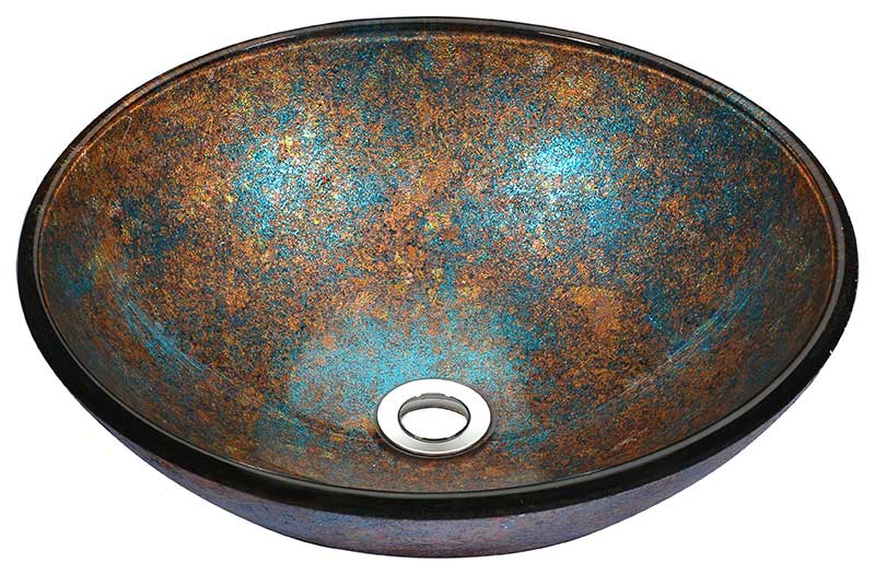 Anzzi Tara Series Deco-Glass Vessel Sink in Emerald Burst LS-AZ8374