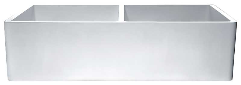 Anzzi Roine Farmhouse Reversible Glossy Solid Surface 35 in. Double Basin Kitchen Sink in White K-AZ224-2A 7