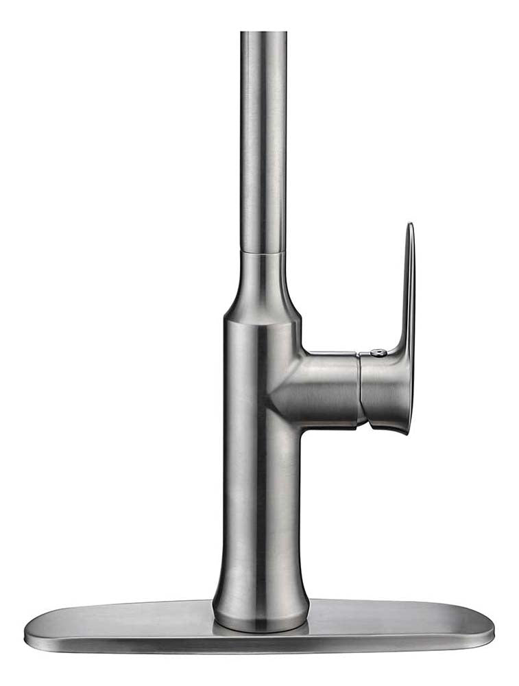 Anzzi Cresent Single Handle Pull-Down Sprayer Kitchen Faucet in Brushed Nickel KF-AZ1068BN 6