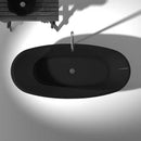 Ember 65 in. One Piece Anzzi Stone Freestanding Bathtub in Translucent Midnight Black 5