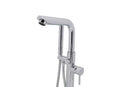 Anzzi Arden 5.5 ft. Acrylic Freestanding Non-Whirlpool Bathtub in White and Sens Series Faucet in Chrome 7