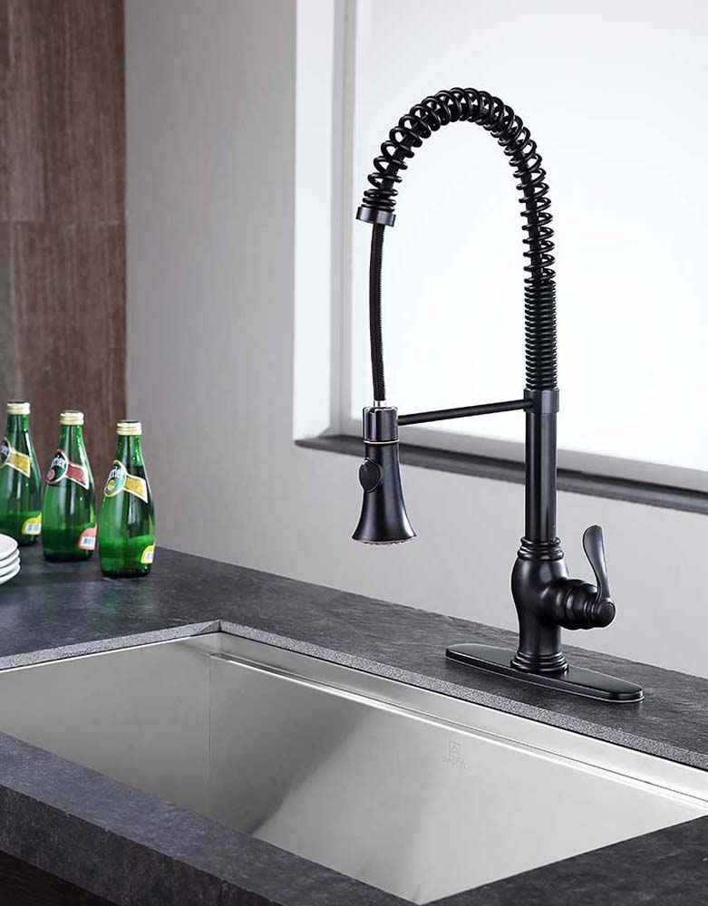 Anzzi Bastion Single-Handle Standard Kitchen Faucet in Oil Rubbed Bronze KF-AZ209ORB 3