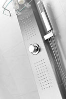 Anzzi Pioneer 44 in. Full Body Shower Panel with Heavy Rain Shower and Spray Wand in Brushed Steel