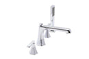 Anzzi Shine Series 2-Handle Roman Bathtub Faucet with Shower Wand in Polished Chrome 5