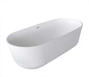 Anzzi Badi 5.9 ft. Solid Surface Center Drain Freestanding Bathtub in Matte White FT-AZ8402