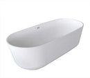 Anzzi Sabbia 5.9 ft. Man-Made Stone Freestanding Non-Whirlpool Bathtub in Matte White and Sens Series Faucet in Chrome 2