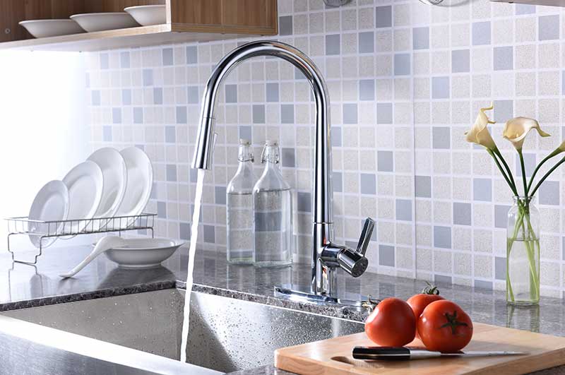 Anzzi Orbital Single Handle Pull-Down Sprayer Kitchen Faucet in Polished Chrome KF-AZ186CH 9