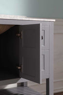 Anzzi Montaigne 48 in. W x 22 in. D Vanity in Gray with Marble Vanity Top in Carrara White with White Basin and Mirror 10