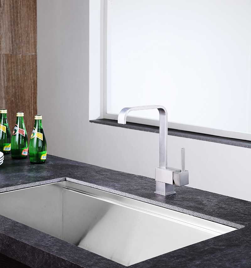 Anzzi Sabre Single-Handle Standard Kitchen Faucet in Brushed Nickel KF-AZ220BN 4