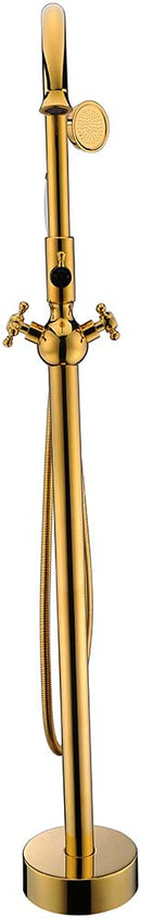 Anzzi Bridal 3-Handle Claw Foot Tub Faucet with Hand Shower in Gold FS-AZ0061RG 16