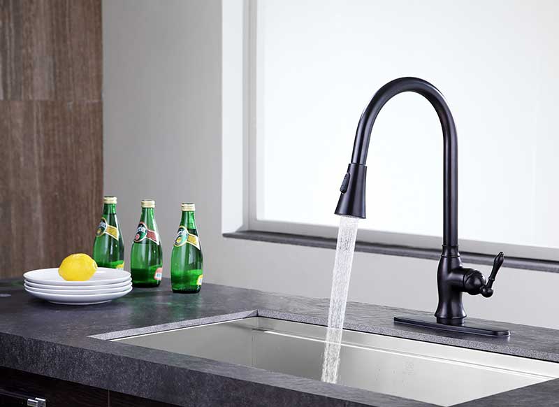 Anzzi Rodeo Single-Handle Pull-Out Sprayer Kitchen Faucet in Oil Rubbed Bronze KF-AZ214ORB 13
