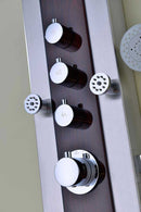 Anzzi Kiki 59 in. 6-Jetted Full Body Shower Panel with Heavy Rain Shower and Spray Wand in Mahogany Style Deco-Glass  9