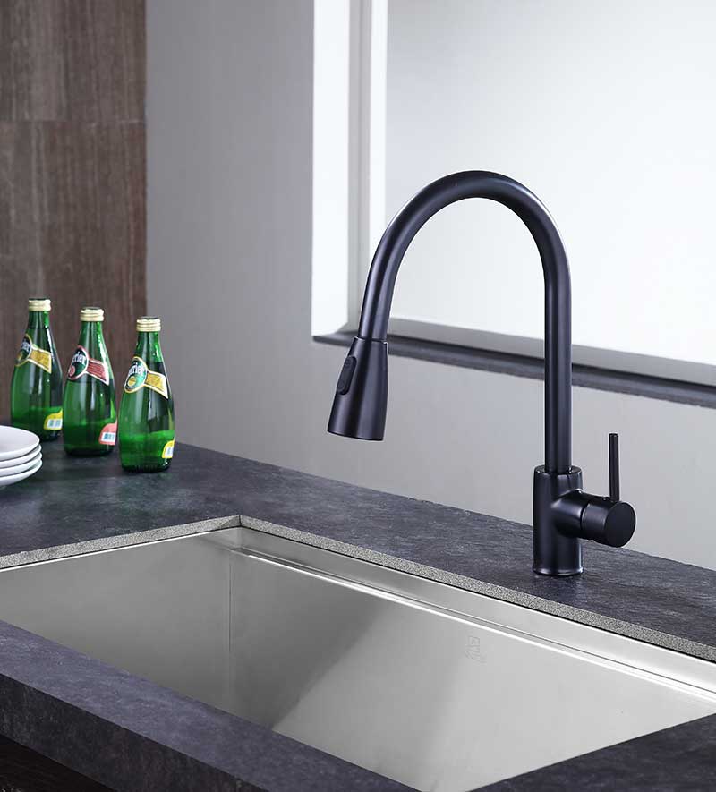Anzzi Sire Single-Handle Pull-Out Sprayer Kitchen Faucet in Oil Rubbed Bronze KF-AZ212ORB 3