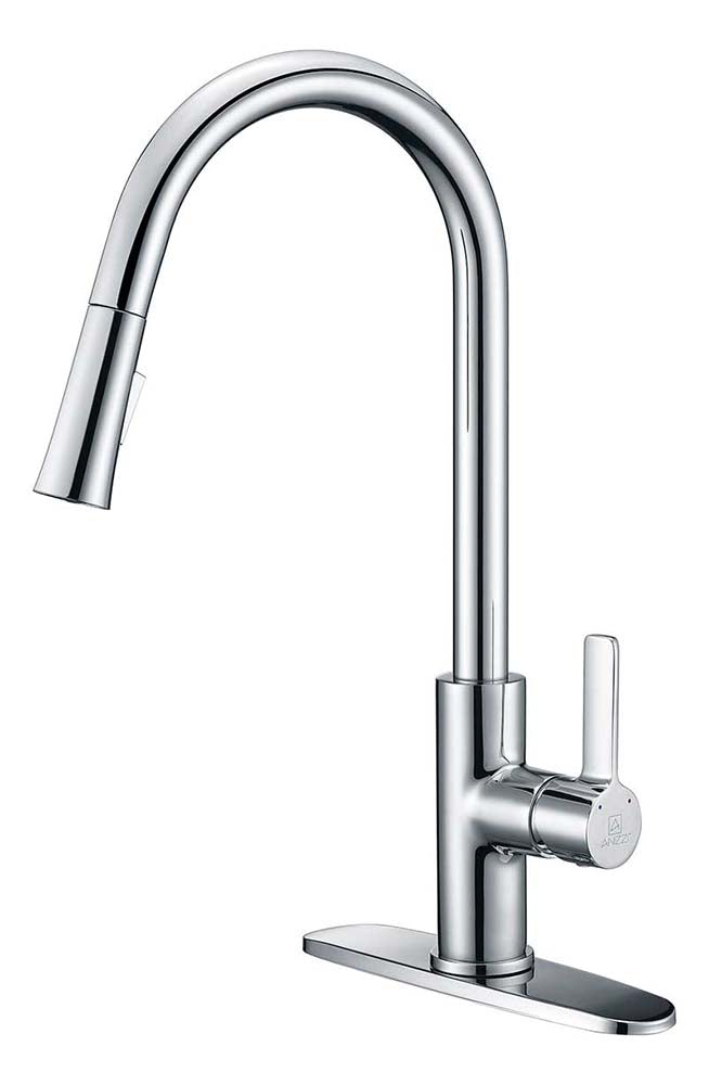 Anzzi Serena Single Handle Pull-Down Sprayer Kitchen Faucet in Polished Chrome KF-AZ1675CH 2