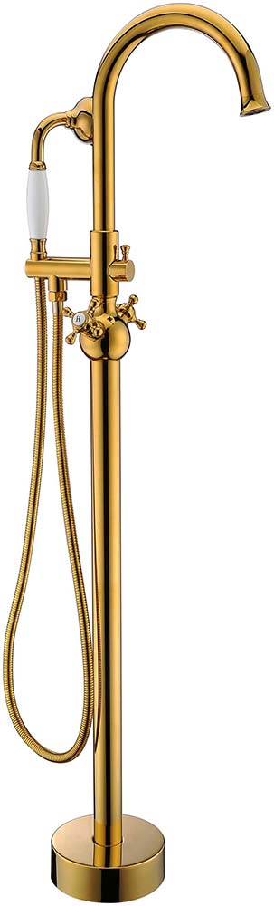 Anzzi Bridal 3-Handle Claw Foot Tub Faucet with Hand Shower in Gold FS-AZ0061RG 20