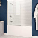 Anzzi Myth 34 in. x 58 in. Frameless Tub Door with TSUNAMI GUARD in Brushed Nickel SD-AZ053-01BN