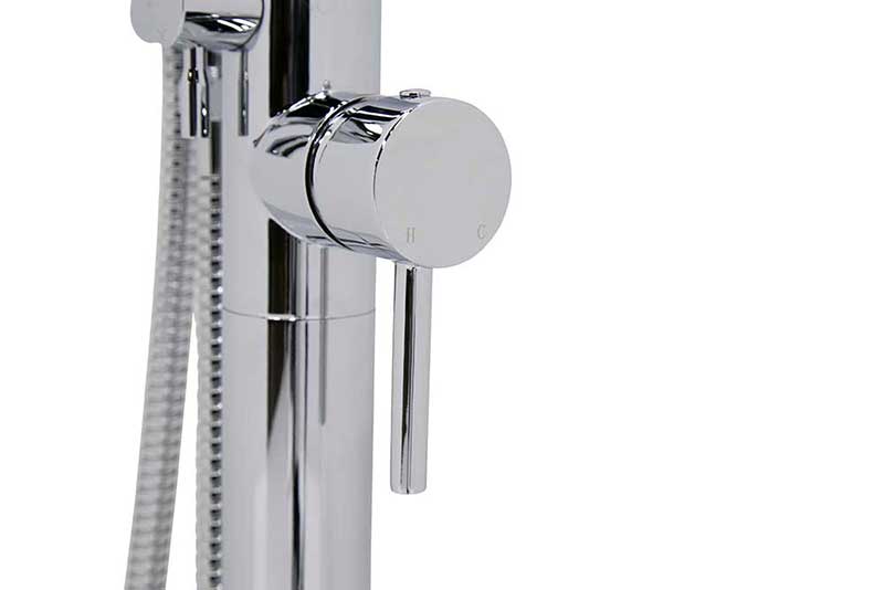Anzzi Kros Series 2-Handle Freestanding Claw Foot Tub Faucet with Hand shower in Polished Chrome 6