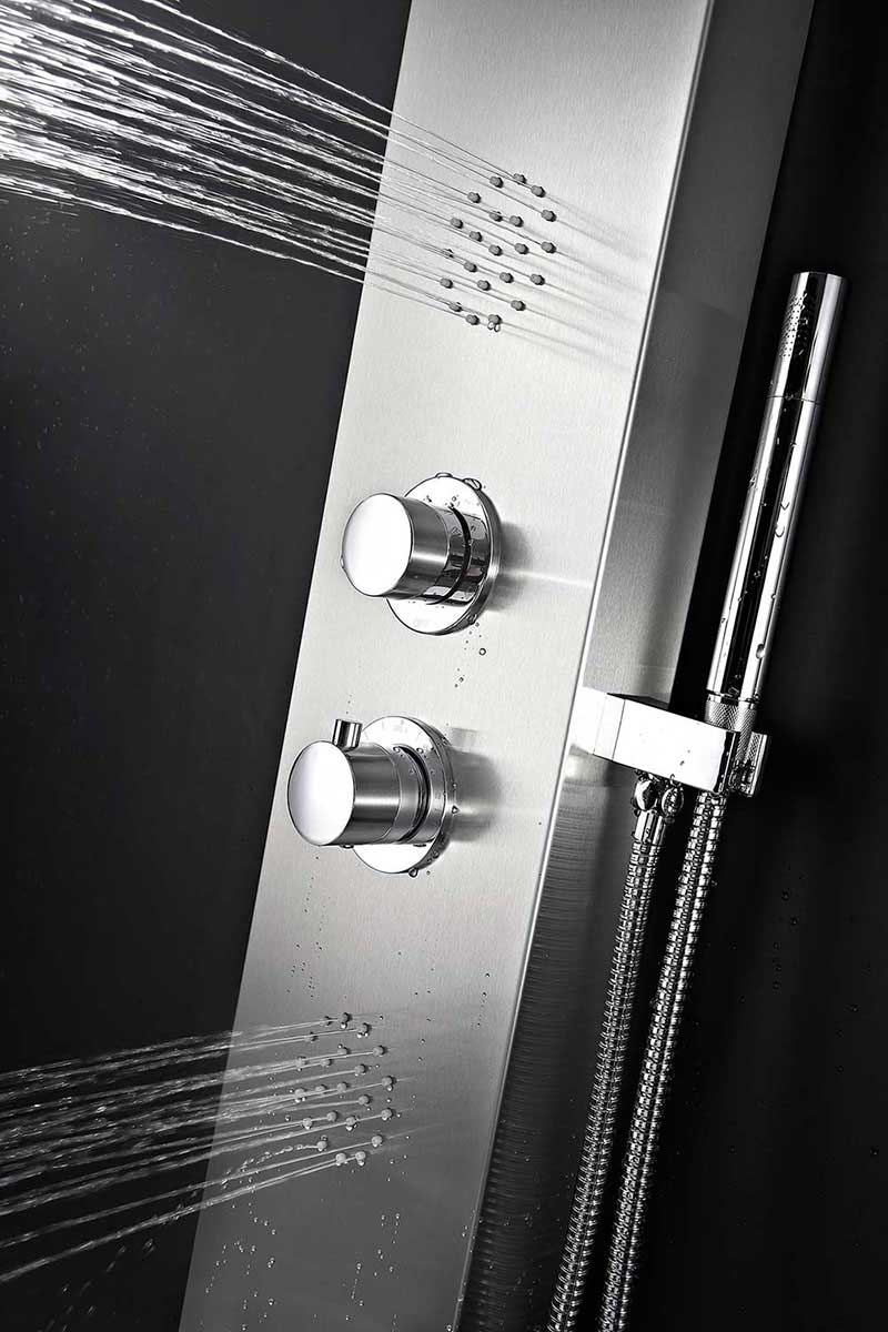 Anzzi STARLET Series 64 in. Full Body Shower Panel System with Heavy Rain Shower and Spray Wand in Brushed Steel 8