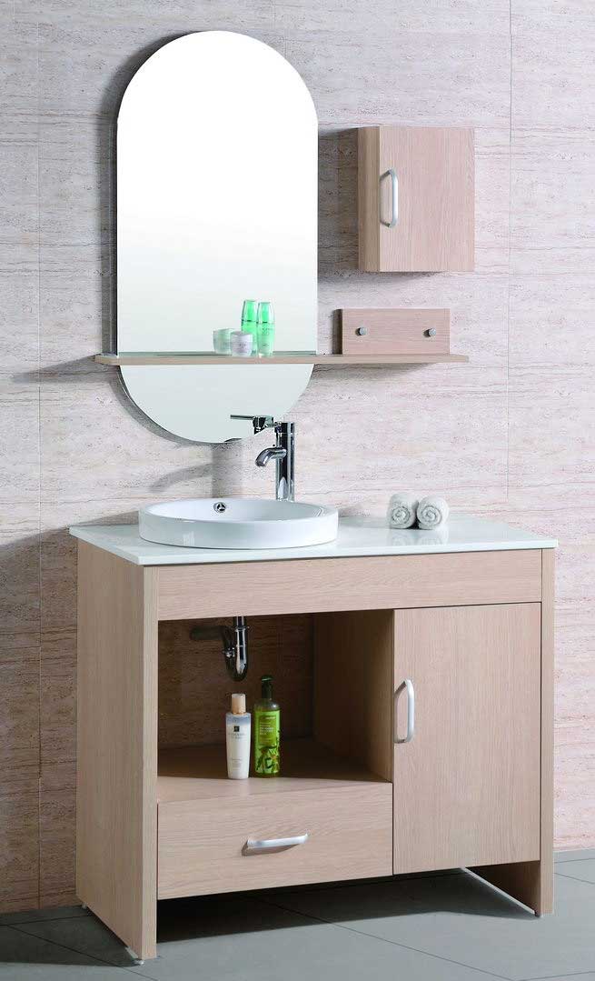 Legion Furniture 39" Vanity Set with Mirror and Side Cabinet