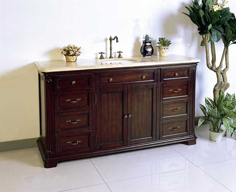 Legion Furniture 60" Solid Wood Sink Chest Vanity Set 5