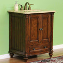 Legion Furniture 32" Solid Wood Single Travertine Vanity Set