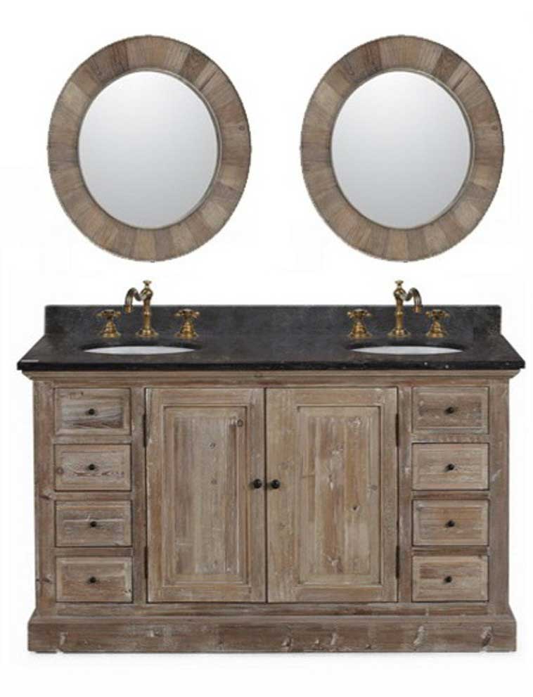 Legion Furniture 61" Solid Recycled Fir Double Vanity Set