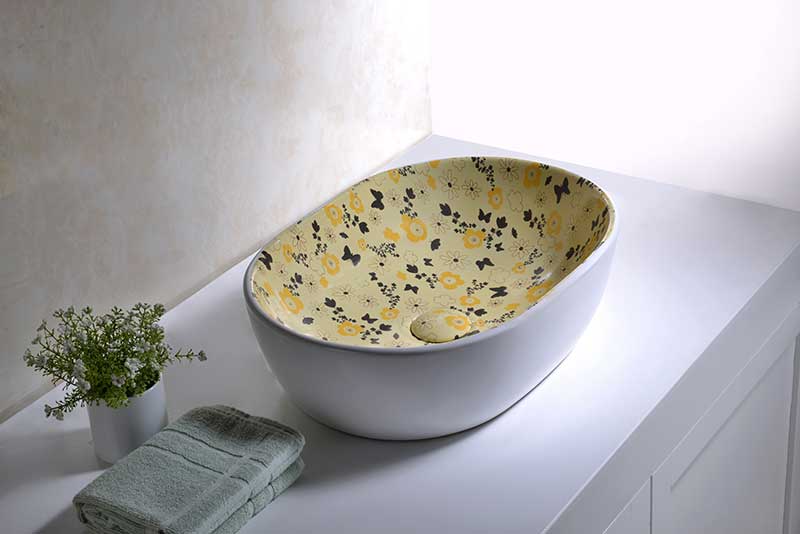 Anzzi Franco Series Ceramic Vessel Sink in Lemon Yellow LS-AZ264 2