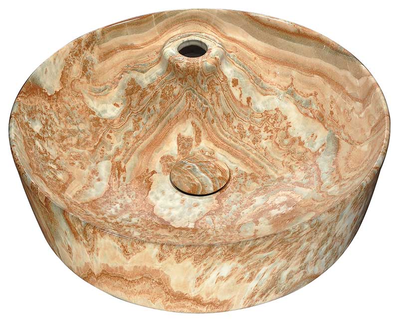 Anzzi Marbled Series Ceramic Vessel Sink in Marbled Sands Finish LS-AZ234